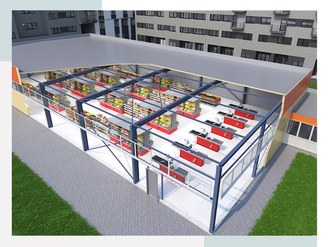 Строительство магазинов в Новокубанск от 624 руб. за м²