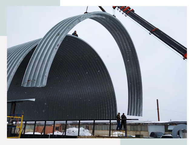 Полукруглые ангары в Новокубанске