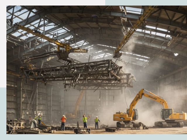 Демонтаж ангаров в Новокубанске от 624 руб. за м²