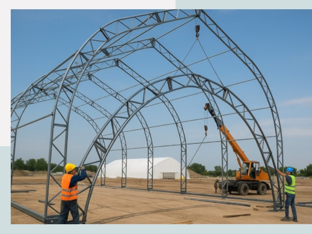 Монтаж ангаров в Новокубанске от 624 руб. - Надежно и быстро